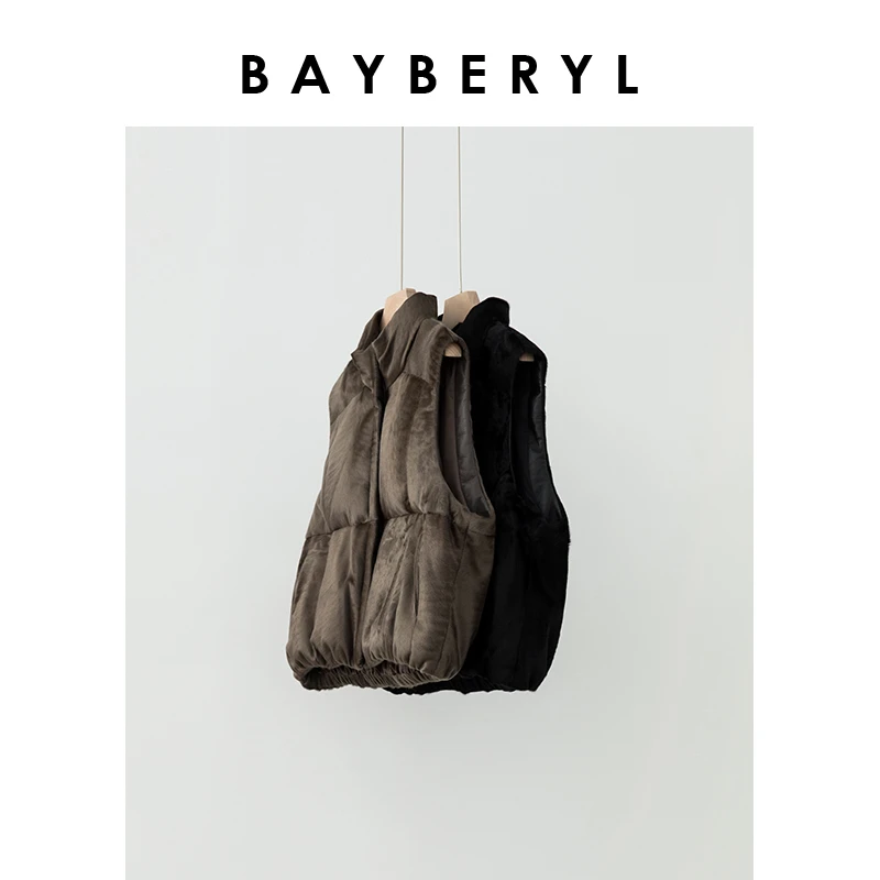 领卷BAYBERYL老贝湖羊马甲*立领保暖时髦羽绒马甲YRF4I2801-10/19