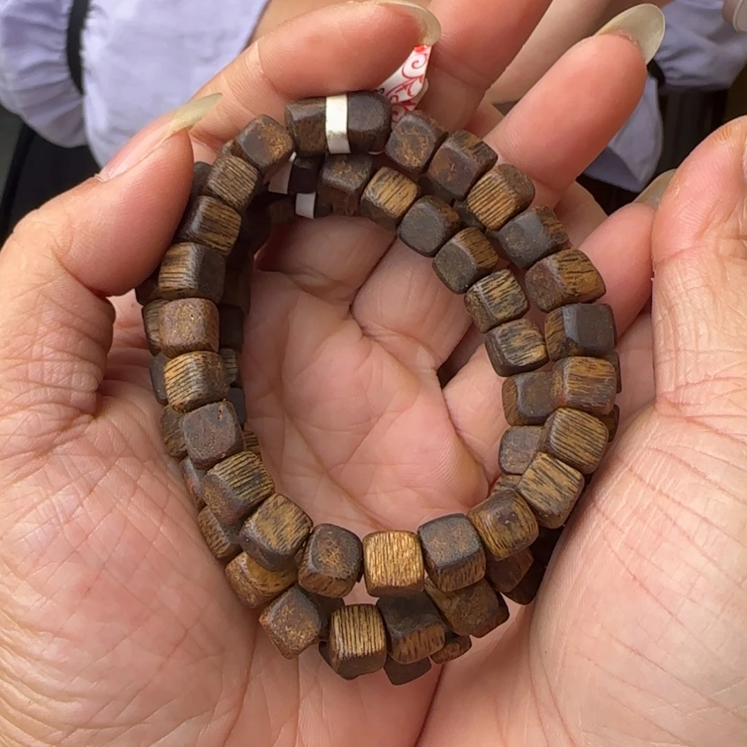 沉香手串多样性发1条绿棋红骨方珠高货6克