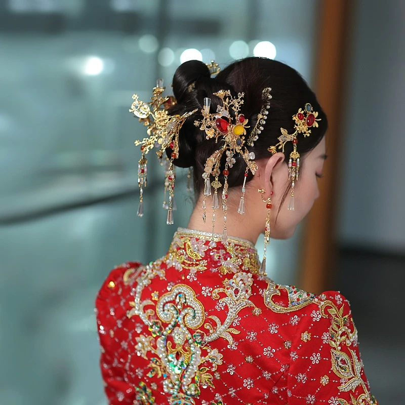 合金婚庆饰品 梦瑶新娘头饰新中式古风秀禾服古装发饰GG147-81427