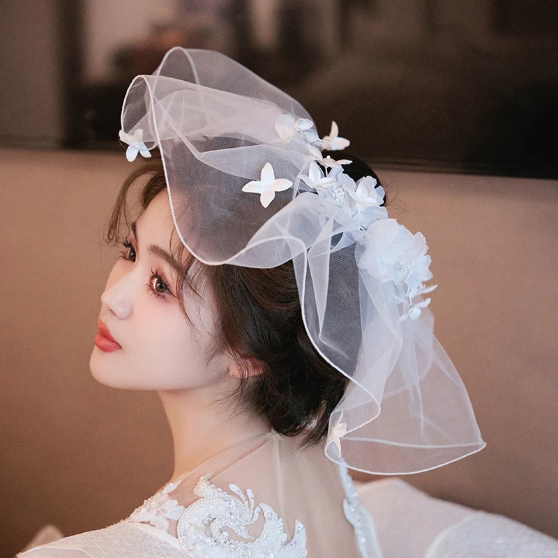 梦瑶 非金属亚克力婚庆饰品 手工韩式超仙韩版网纱甜美头饰273069