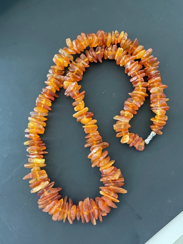 琥珀蜜蜡原石随行隔片项链