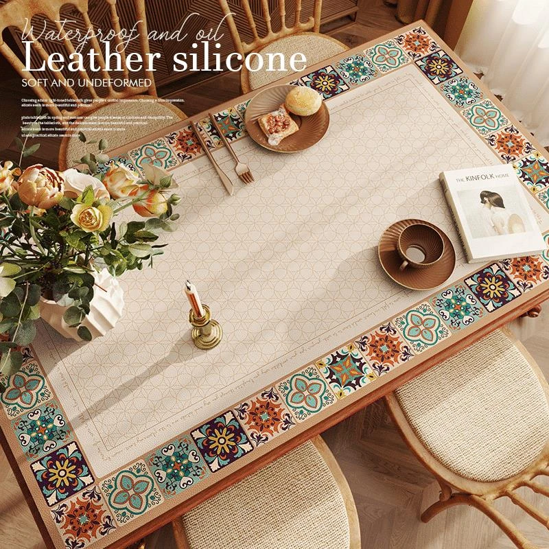 复古桌布茶几布防水防油长方形桌布餐桌垫化妆台垫免洗学习书桌垫