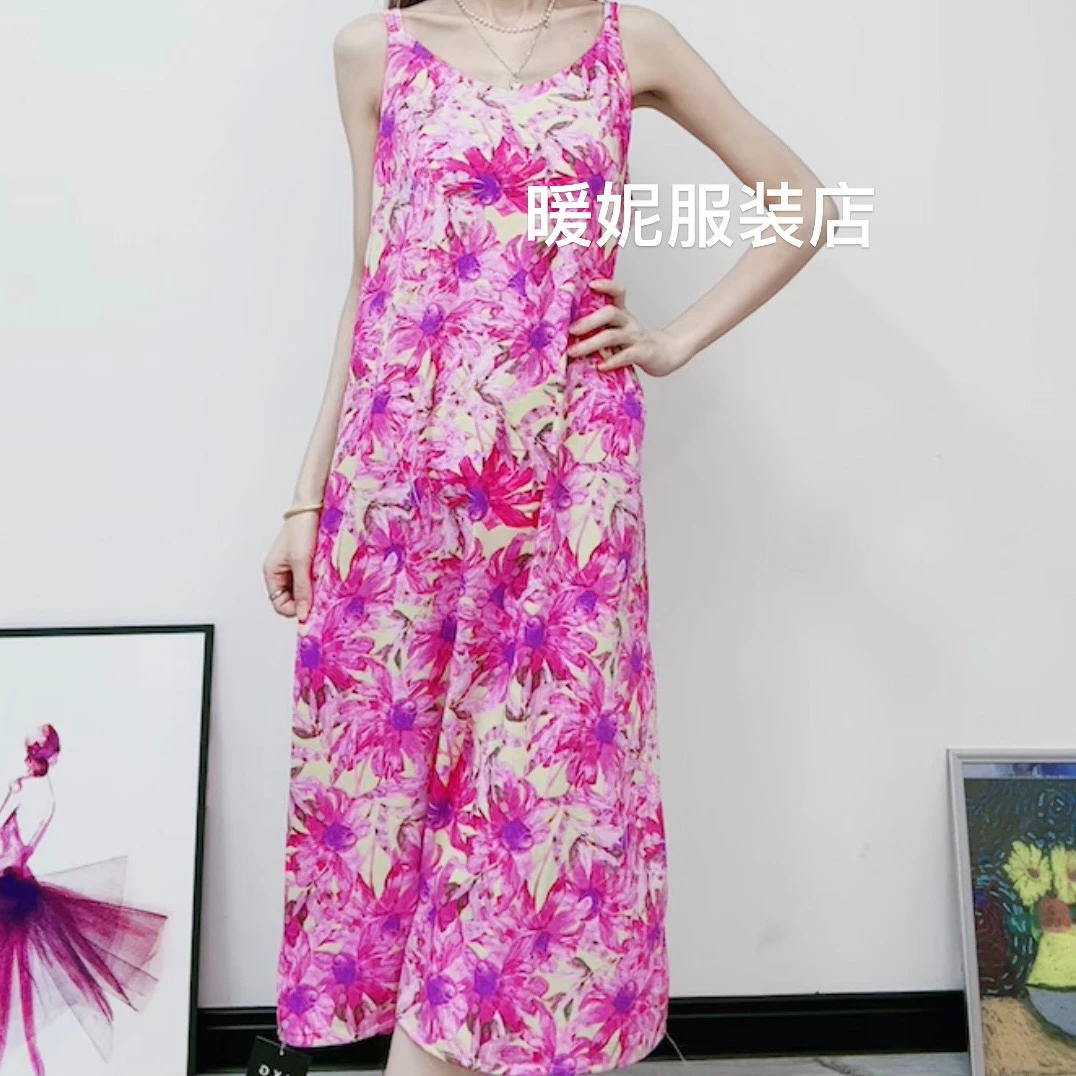 碎花吊带连衣裙优雅女装性感气质吊带裙百搭裙