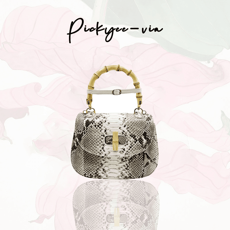 【7月直播福利】马来西亚蟒蛇皮复古时尚竹节包 手提斜挎单肩女包