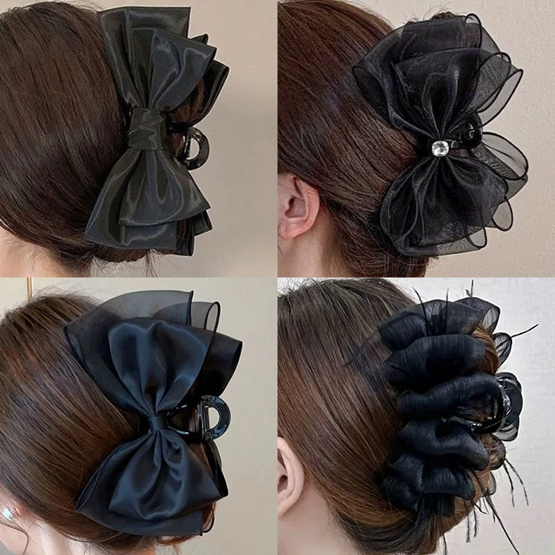 直播间拍称斤 包邮黑色发卡气质抓夹网红百搭复古法式简约ins