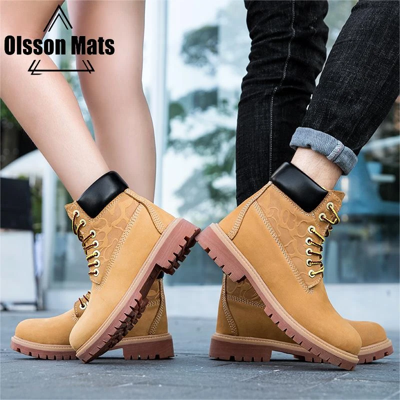 Olsson Mats马丁靴情侣款秋冬季户外复古大黄靴潮鞋休闲马丁靴