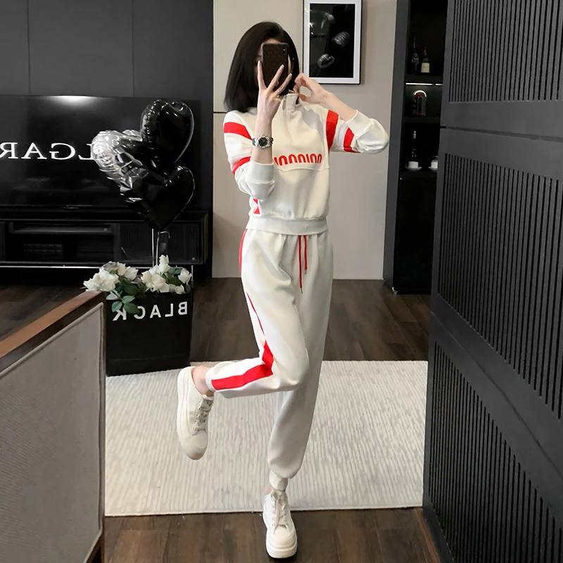 时尚韩版减龄运动套装女春季2024新款宽松休闲跑步运动服两件套