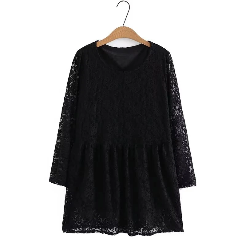 胖妹妹加大加肥蕾丝长袖