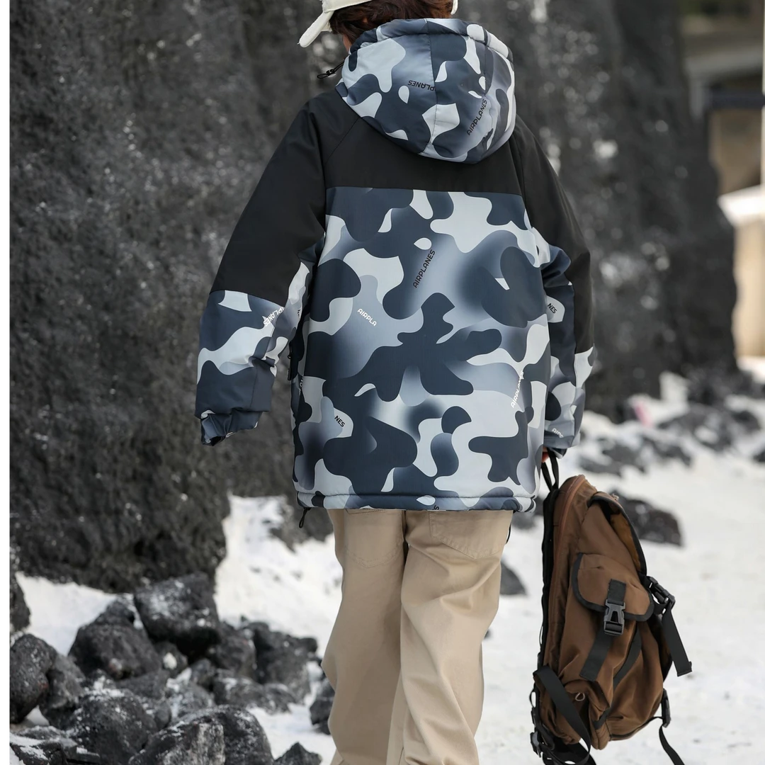 依 2024 【X】12月28日 男童女童时尚蓝灰色加绒派克服2436-