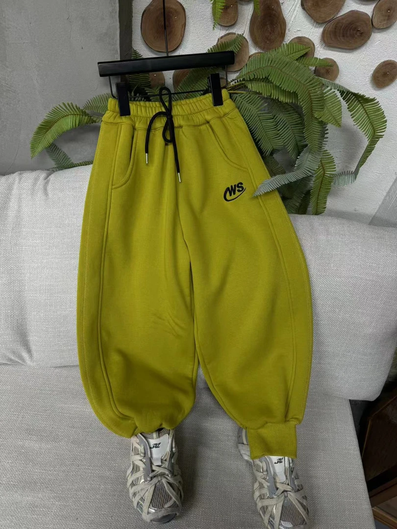 吾2024【Y】10月7日 儿童男童女童黄色加绒休闲裤2771-