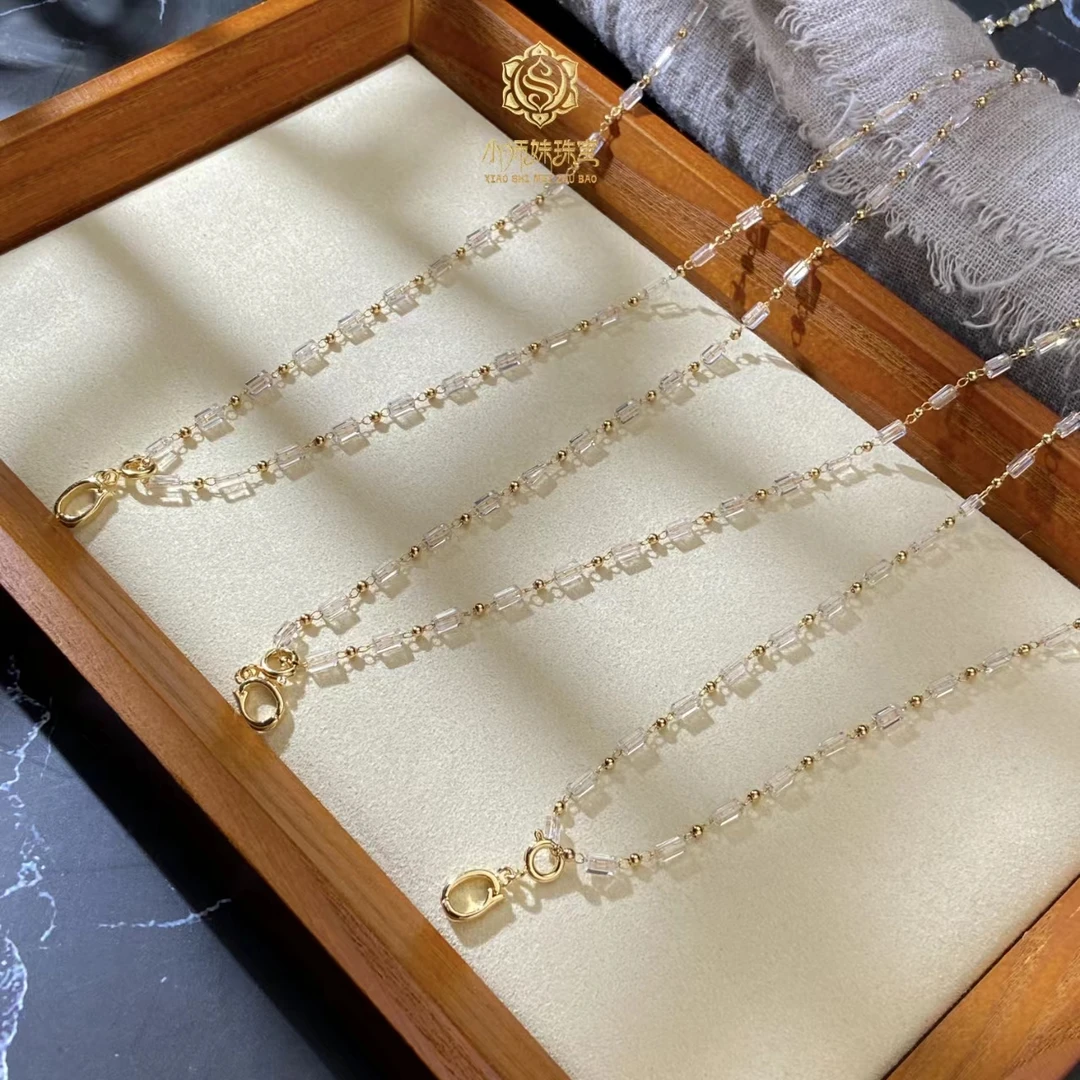 小师妹|白水晶方块万能项链多样性发一个