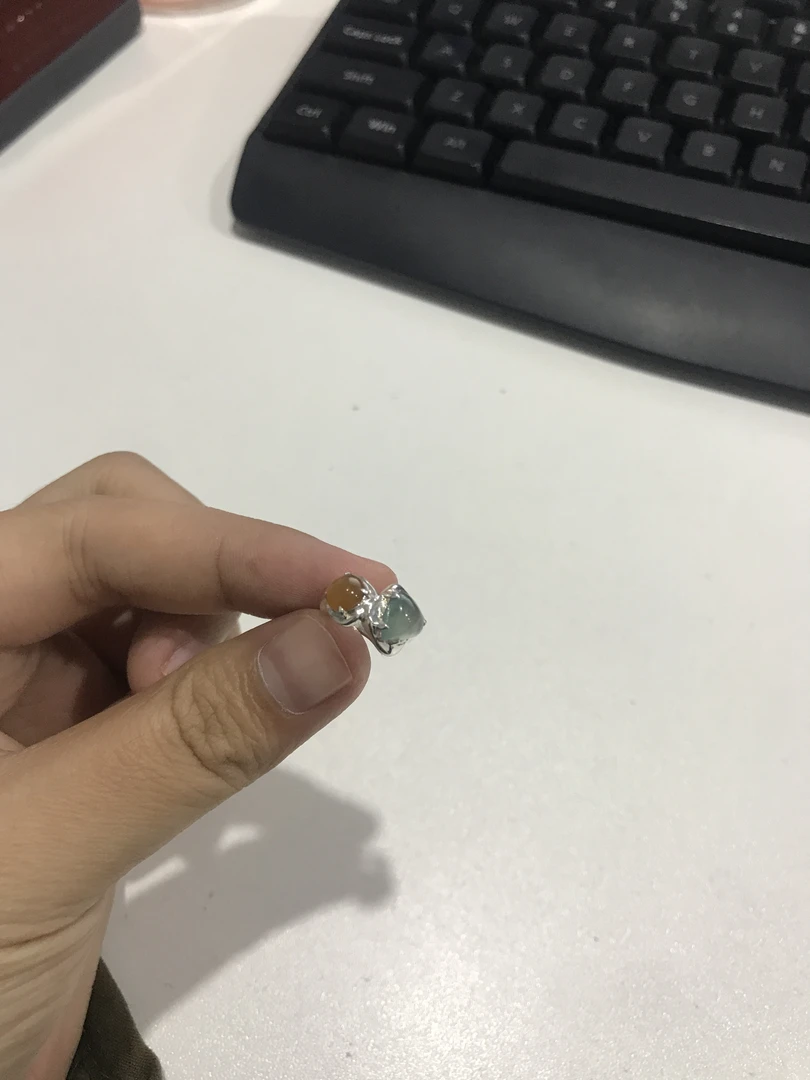 【哈轩文化】s925银定制镶嵌翡翠耳饰A853309【镶嵌费用】