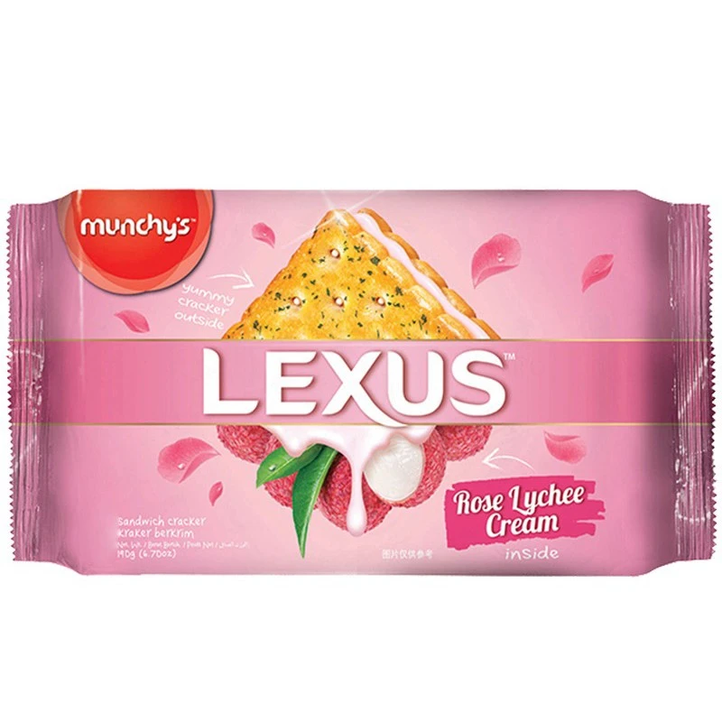 马来西亚进口玫瑰柠檬荔枝黄油巧克力零食饼干营养夹心小包装美味