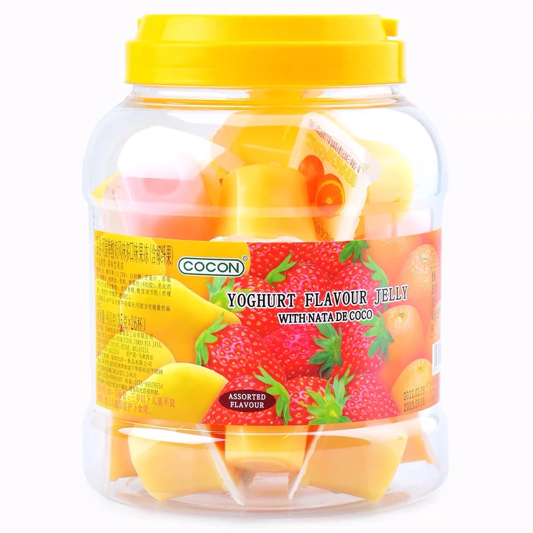 马来西亚进口可康牌果汁多口味果冻布丁含椰果共26杯桶装cba儿童