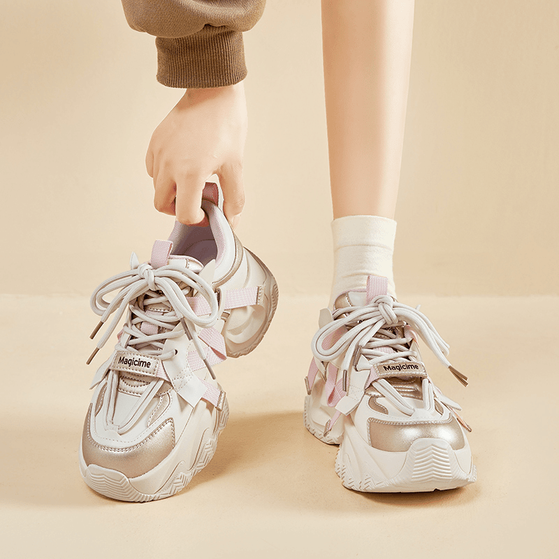 奥古狮登老爹鞋女2024新款春秋厚底增高百搭显脚小网红时尚休闲鞋