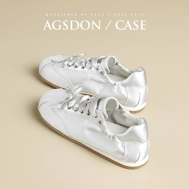 奥古狮登芭蕾德训鞋女2026夏季新款透气百搭运动鞋休闲平底小白鞋