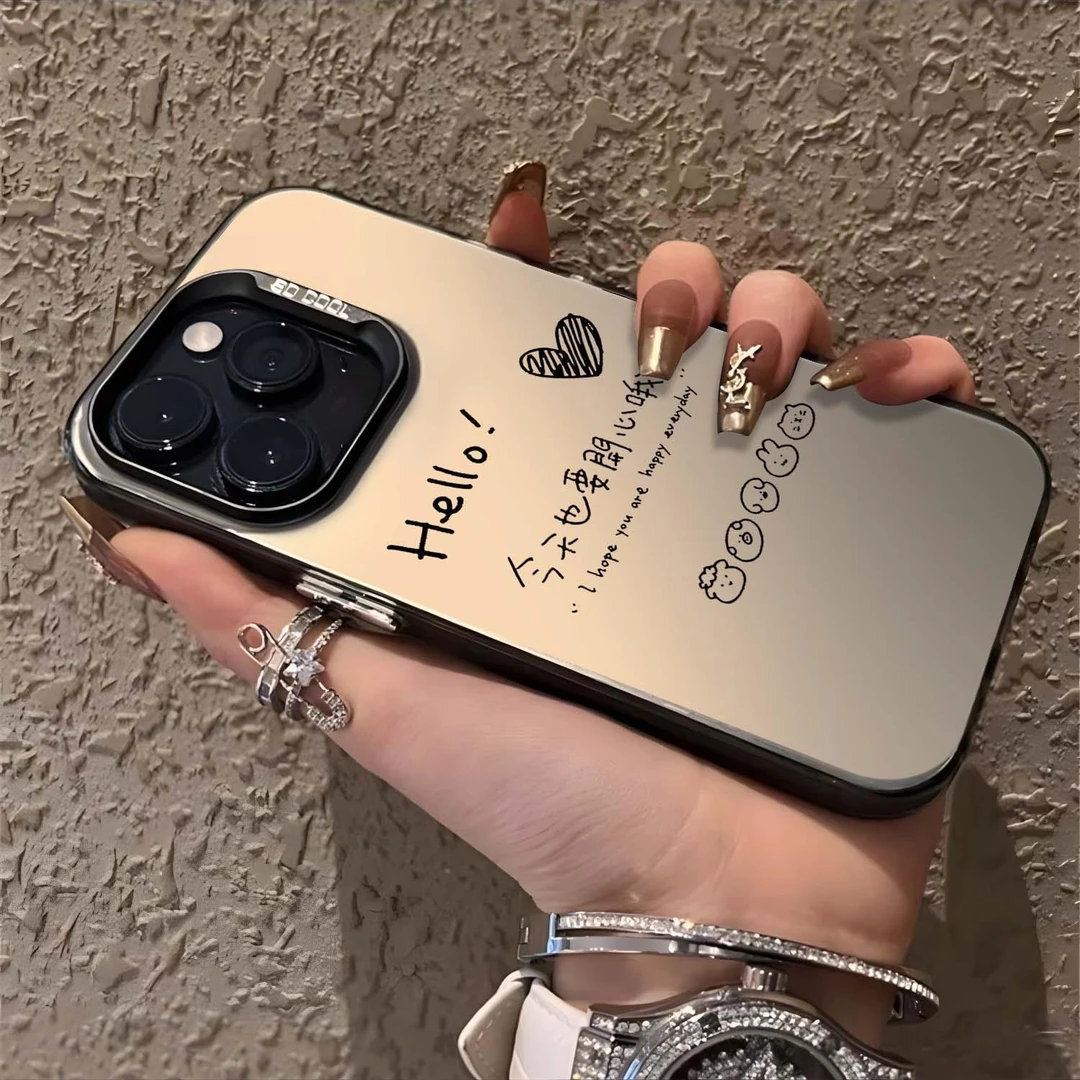 今天也要开心适用苹果15手机壳iphone14promax女15pro新款15磨砂