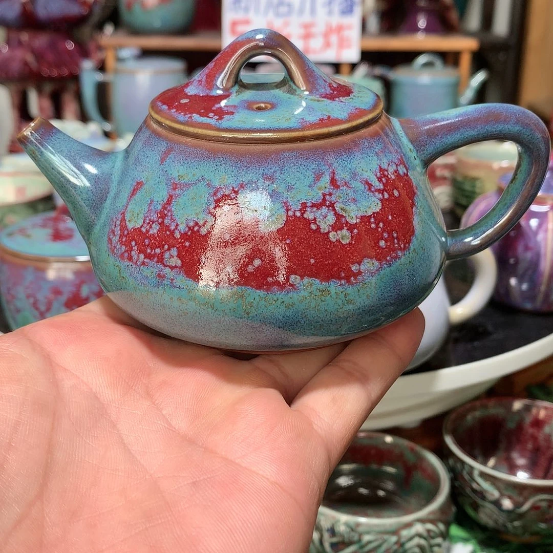 杯炉钧釉钧瓷石瓢壶