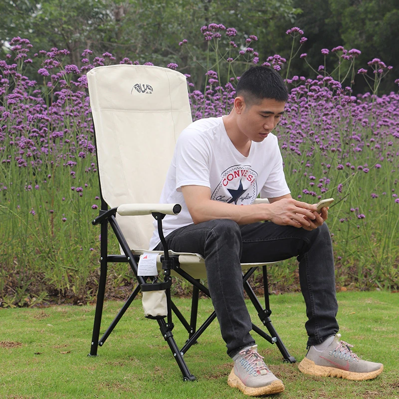 南落户外折叠椅便捷露营高靠背椅野餐躺椅休闲简易加粗钓鱼扶手椅
