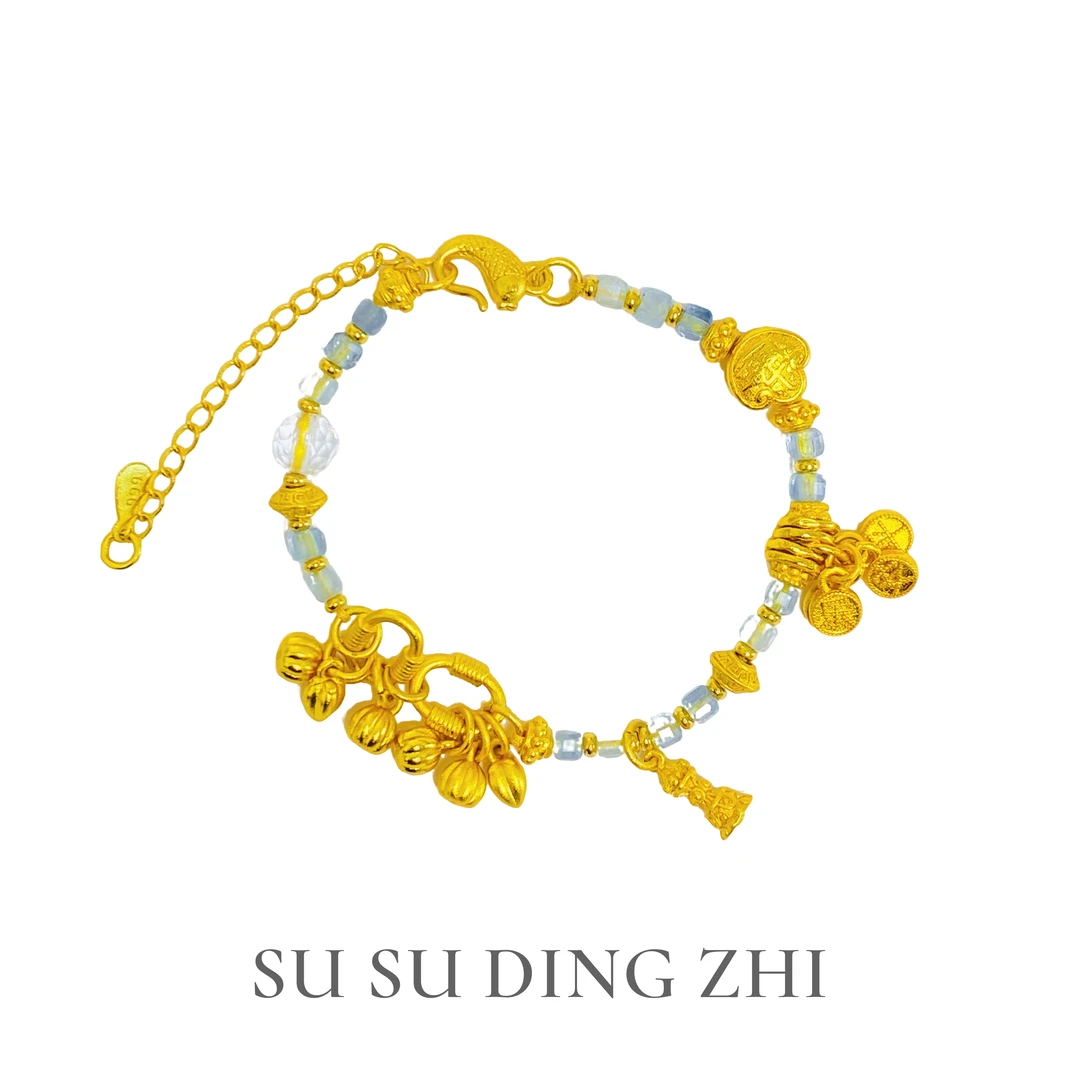 铜合金手链 【苏苏手工定制】硕果累累水晶手链丨拍下备注手围