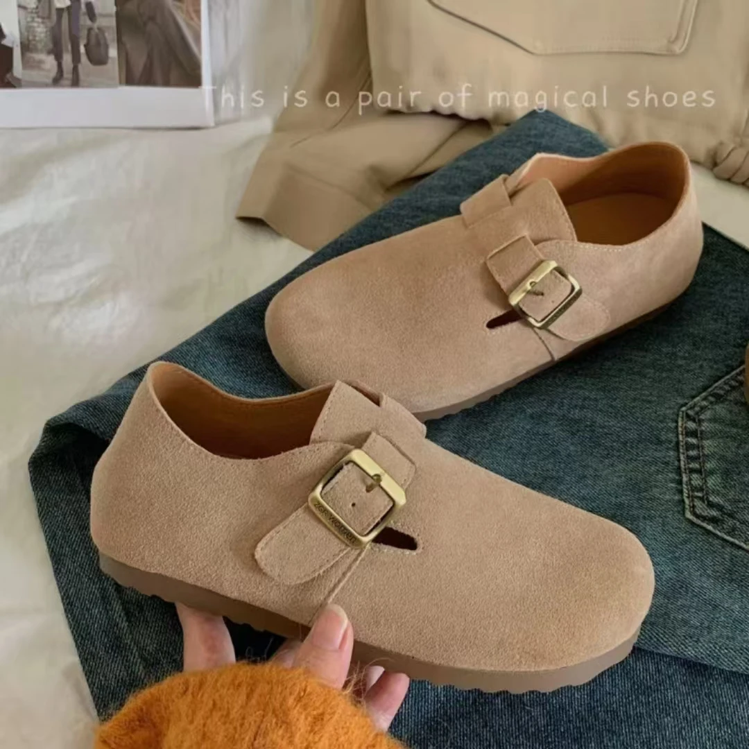 【DD】D1070魔术贴一脚蹬简约博肯鞋-LUXURY早秋新款防滑秋季休闲鞋