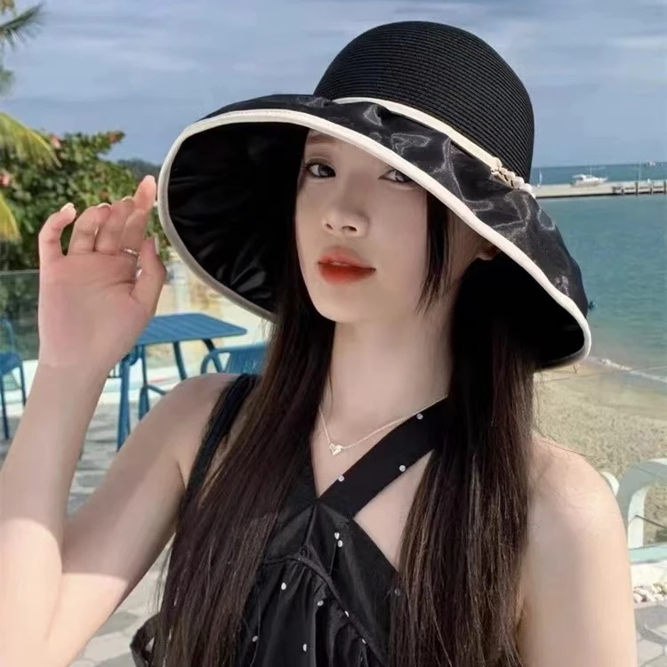 【草顶彩胶帽】新款太阳帽大檐时尚
