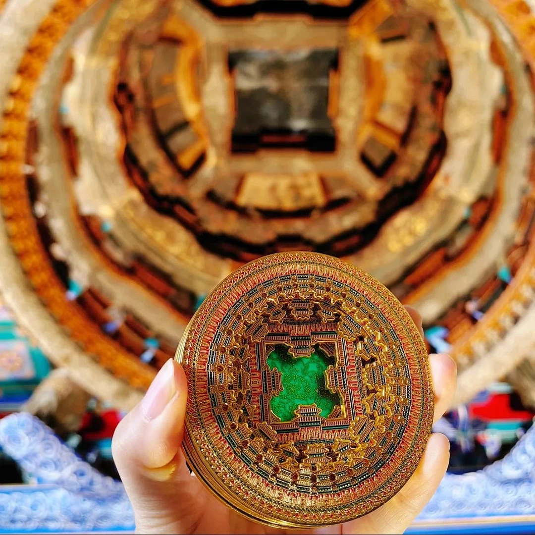 小红书同款北京先农坛文创隆福寺藻井五层拆卸金属冰箱贴收藏纪念