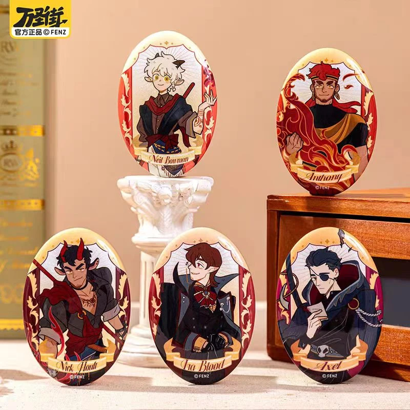 非人哉《万圣街八周年系列》马口铁徽章盲盒幻彩白葱吧唧胸针