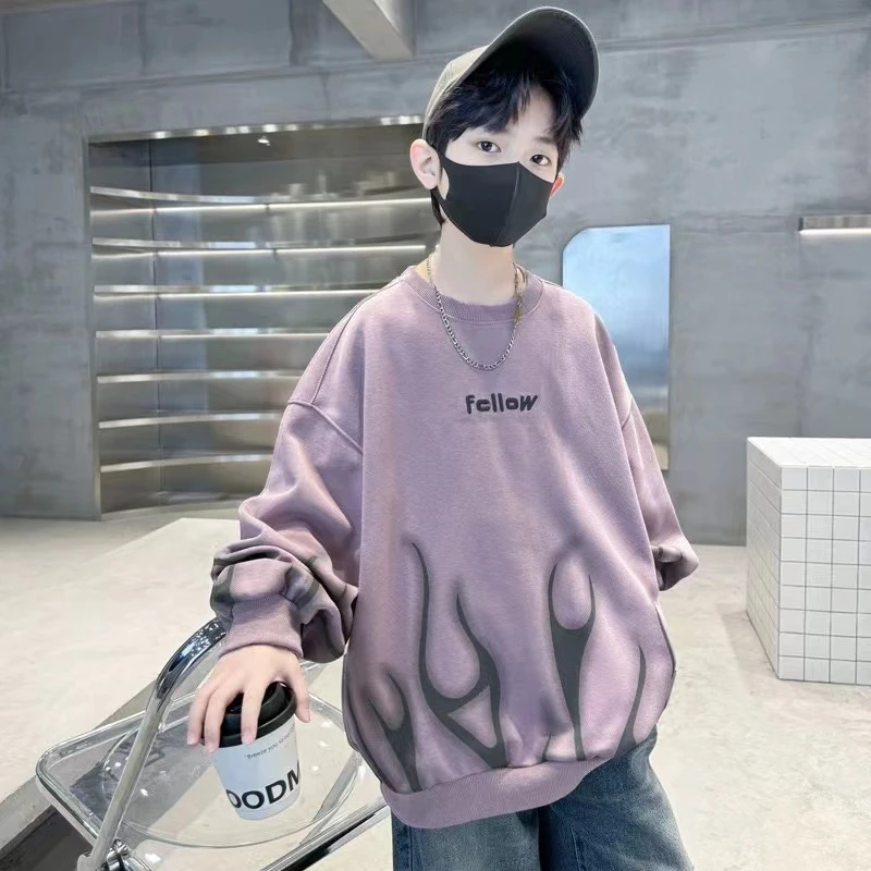 403426《现》韩版潮流儿童字母印花百搭时尚休闲舒适圆领卫衣