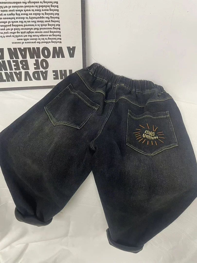 411252《现》优选韩版冬季青少年休闲舒适百搭加绒牛仔裤