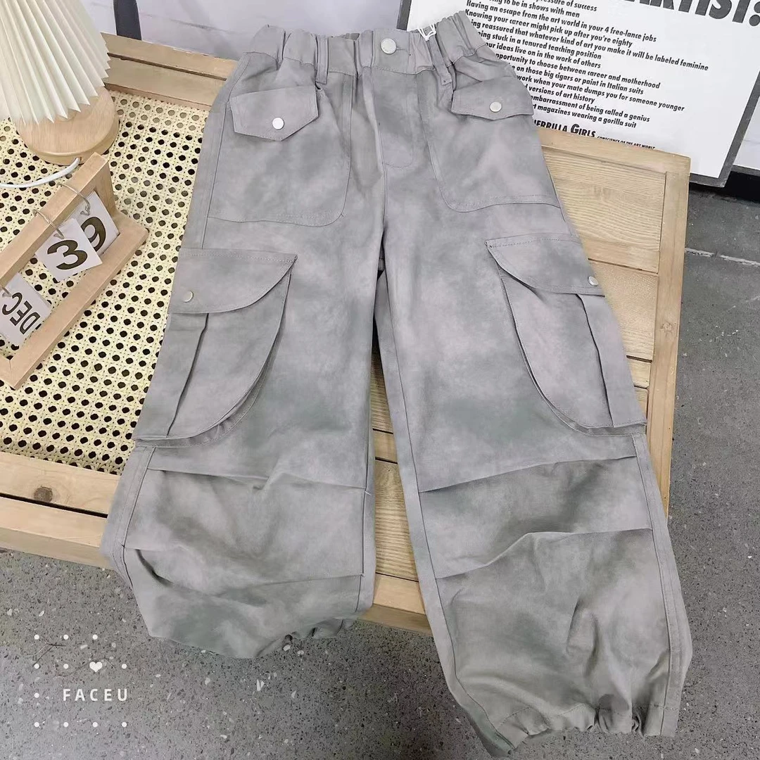 409222《灰色》优选韩版秋季儿童休闲舒适洋气百搭休闲裤