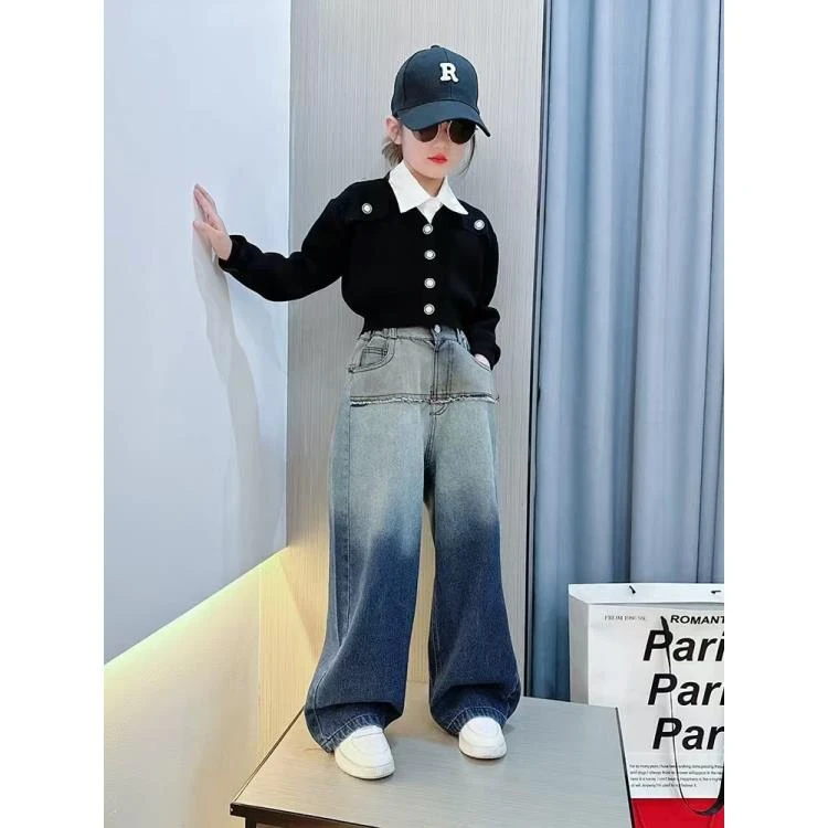 410246《现》优选韩版秋季儿童休闲舒适洋气百搭牛仔裤