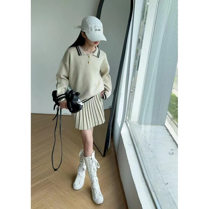 409003《现》小涵家韩版儿童秋季休闲舒适日常百搭学院风淑女套装