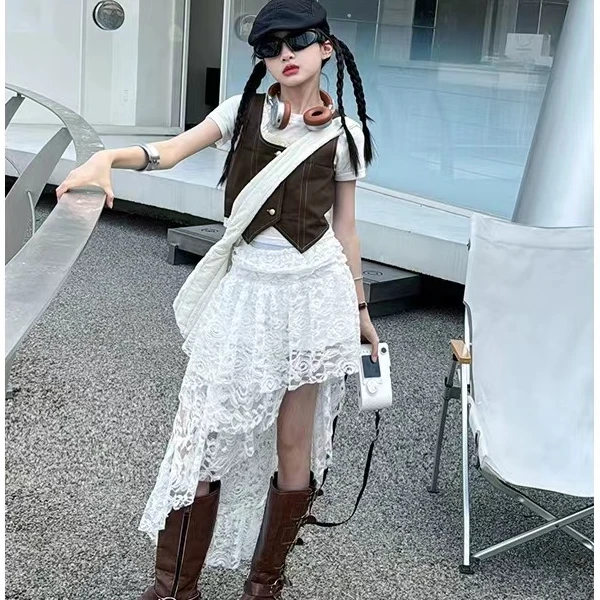 407093《现》优选韩版儿童女童休闲时尚洋气百搭半身纱裙