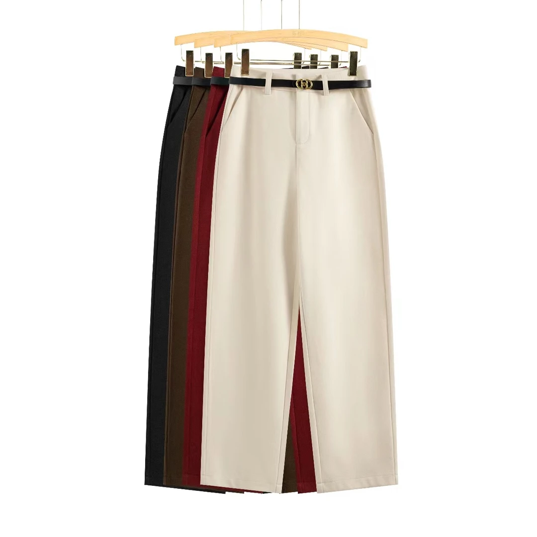 秋冬款阔腿直筒窄版休闲哈伦镰刀百搭显瘦法棍棒裤8067