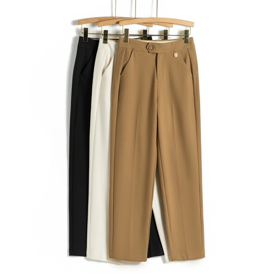 【皖宜夫妇】早秋新款通勤百搭醋酸天丝烟管裤8006