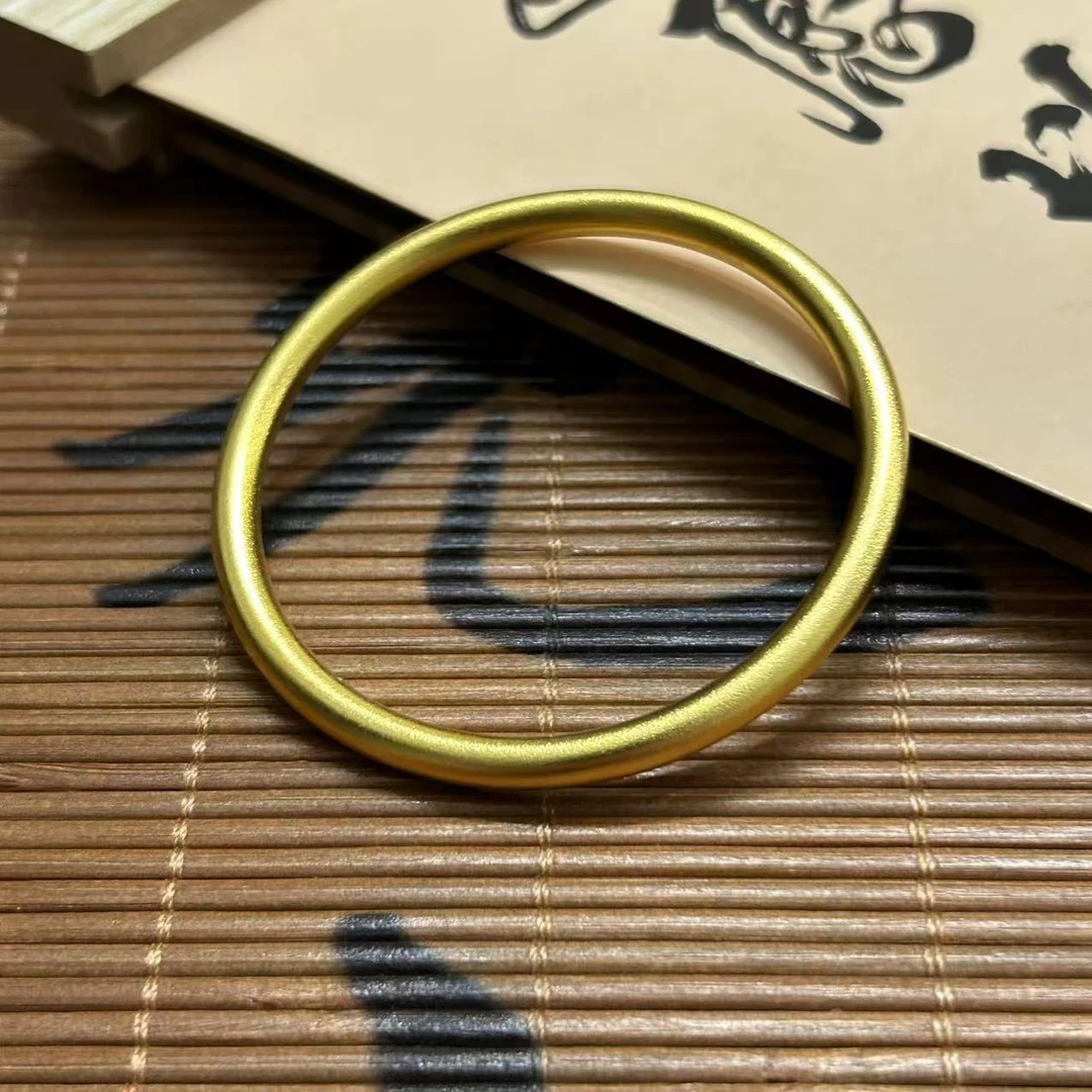 足银手镯 【KING】穿搭简约复古轻奢时尚古法素圈手镯女