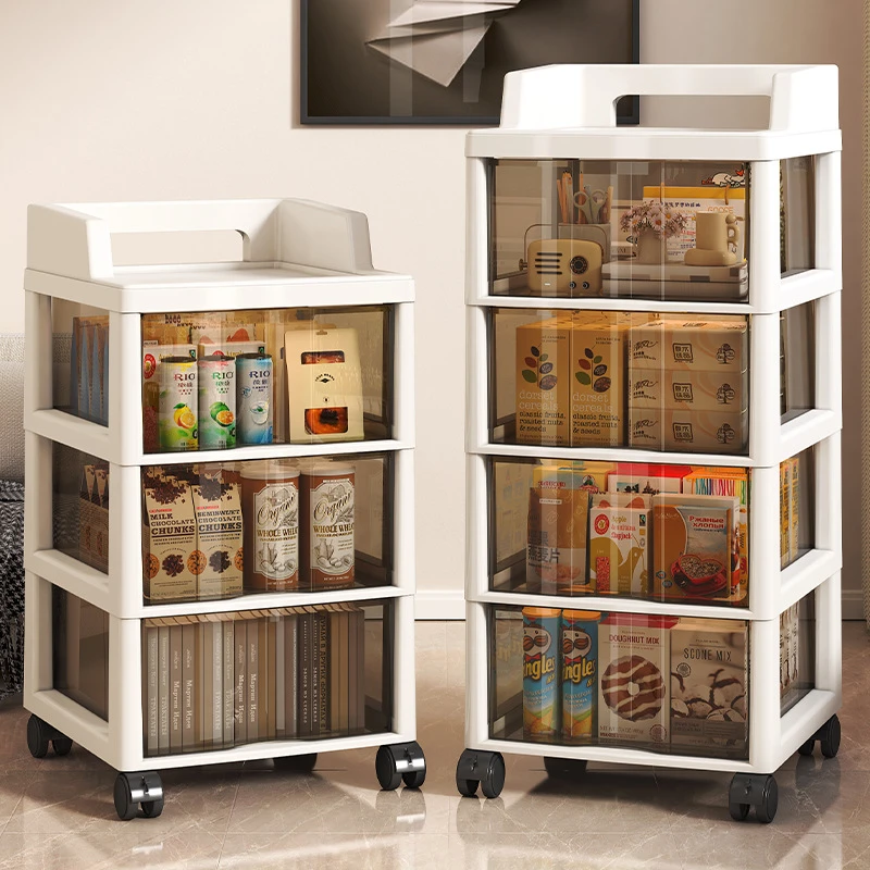 收纳柜抽屉式多层塑料加厚零食柜桌下可移动文件置物储物床头柜子