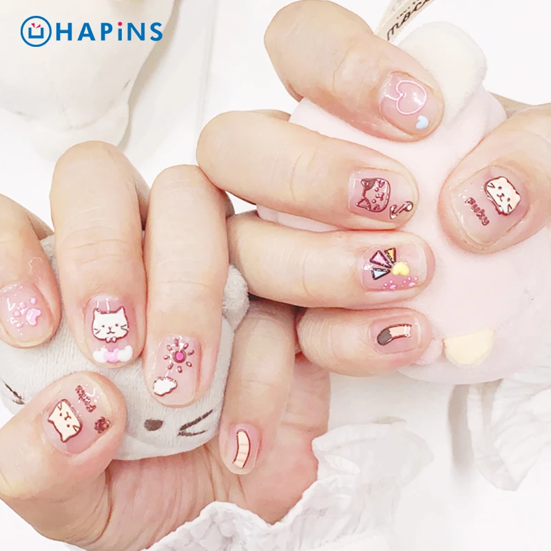 【官方正品】HAPiNS可爱猫咪浮雕高级感贴片印花贴少女心