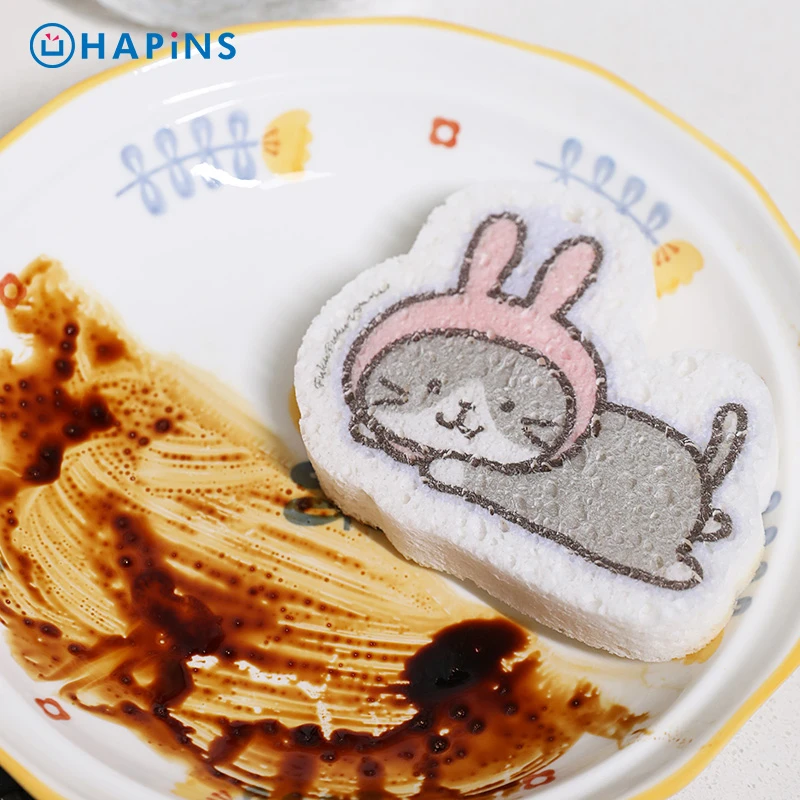 【推荐】日本HAPiNS木浆棉洗碗布不沾油厨房污渍吸水变大刷锅神器