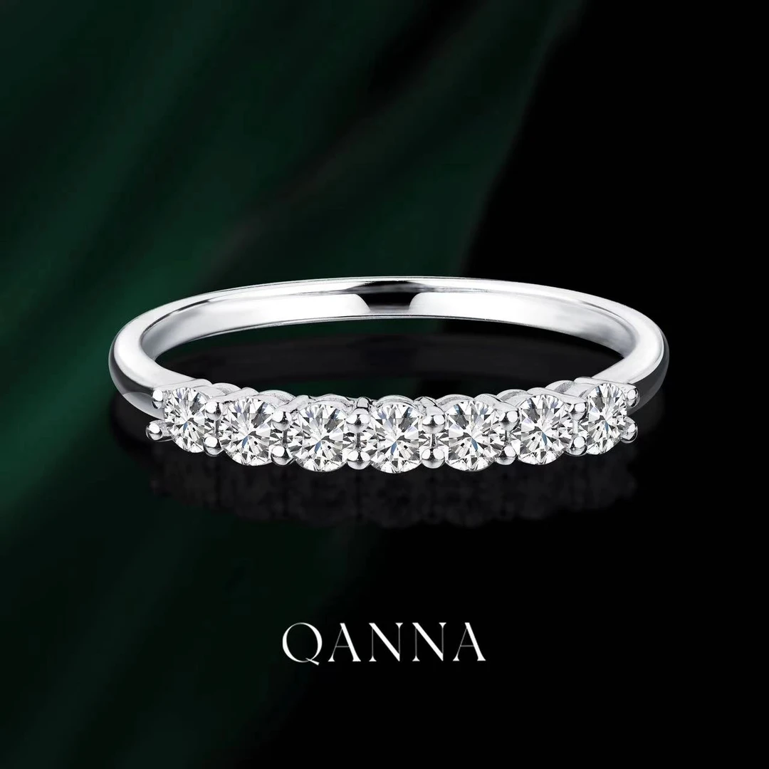 QANNA【七公主】【60分】【重金版】轻奢豪华满钻经典钻石排戒戒指AY