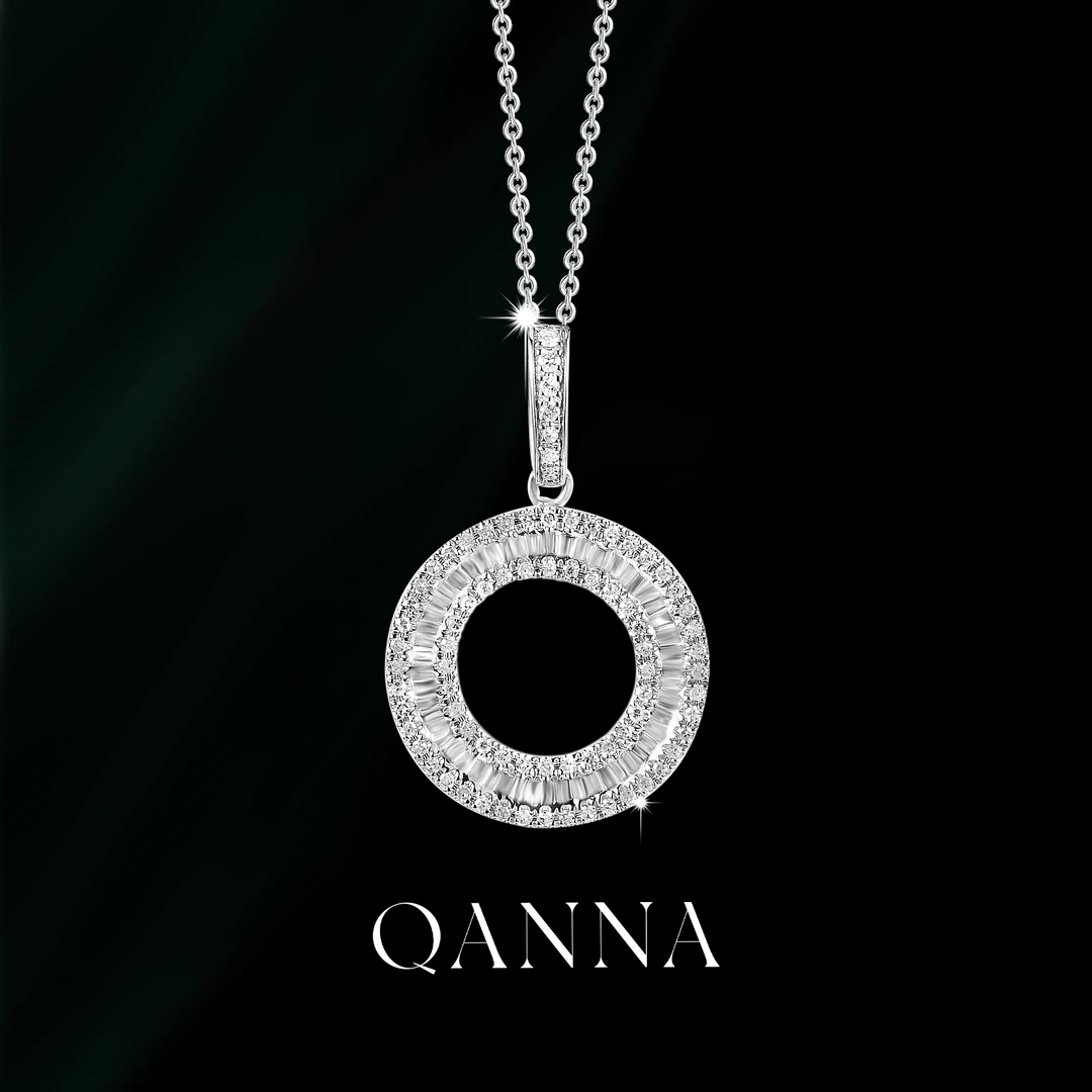 QANNA【90分 大号甜甜圈吊坠】18K金璀璨钻石吊坠（不含链）AF