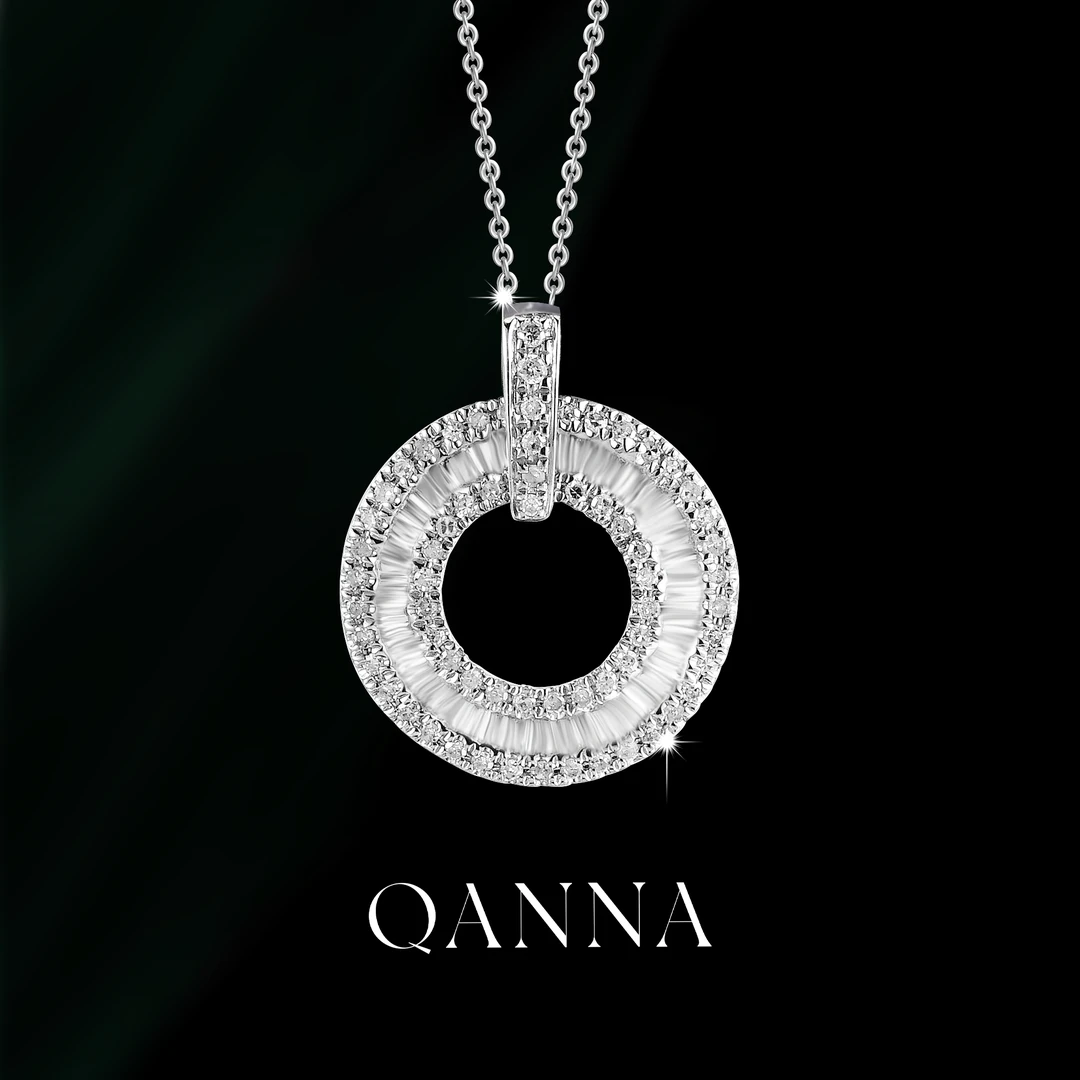 QANNA【50分 甜甜圈吊坠】18K金小众璀璨钻石吊坠（不含链）AF