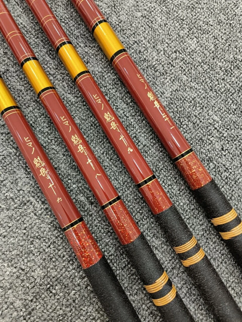 日式全涂装超轻19调休闲钓鱼竿超轻超硬台钓竿前堵檀木藤条手把