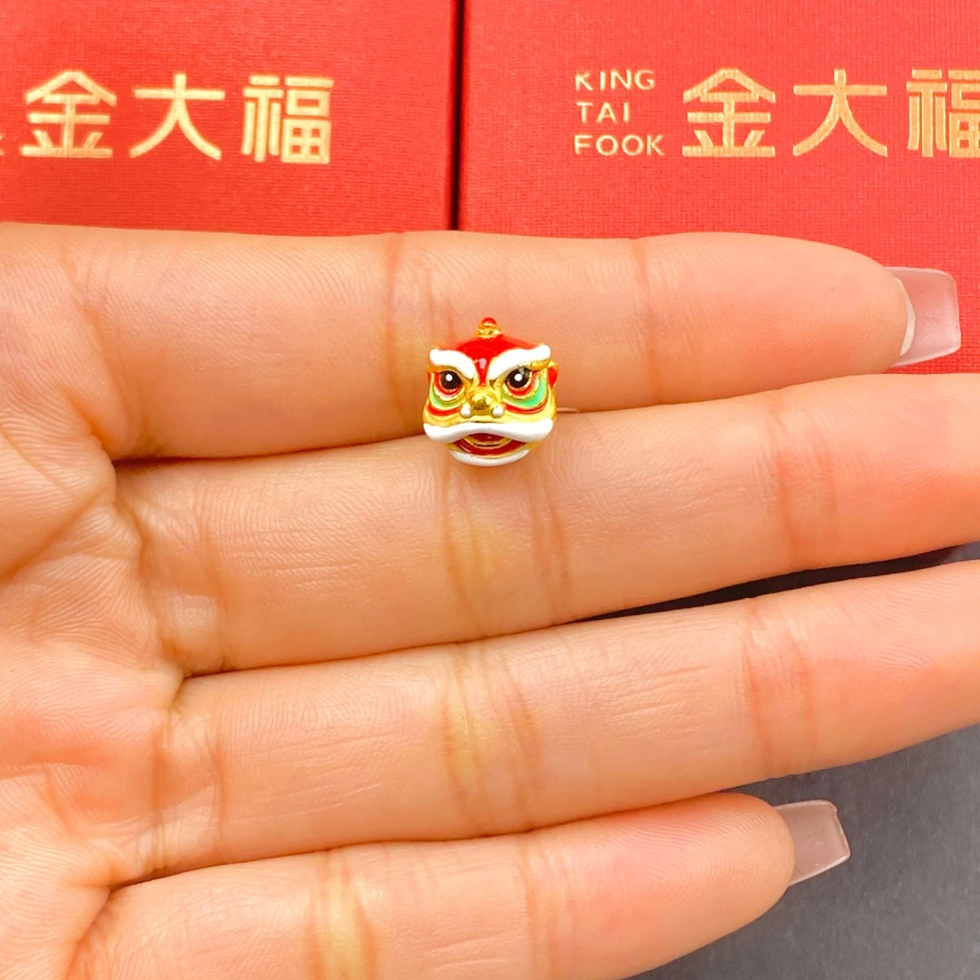 金大福足金999黄金大头醒狮手编克重可选