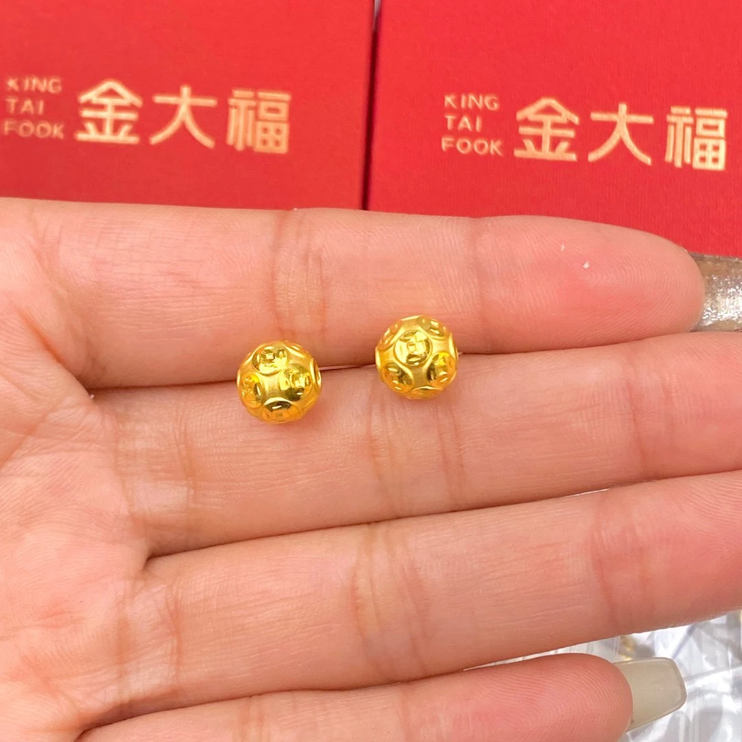 金大福足金999钱币卡8转运珠克重可选