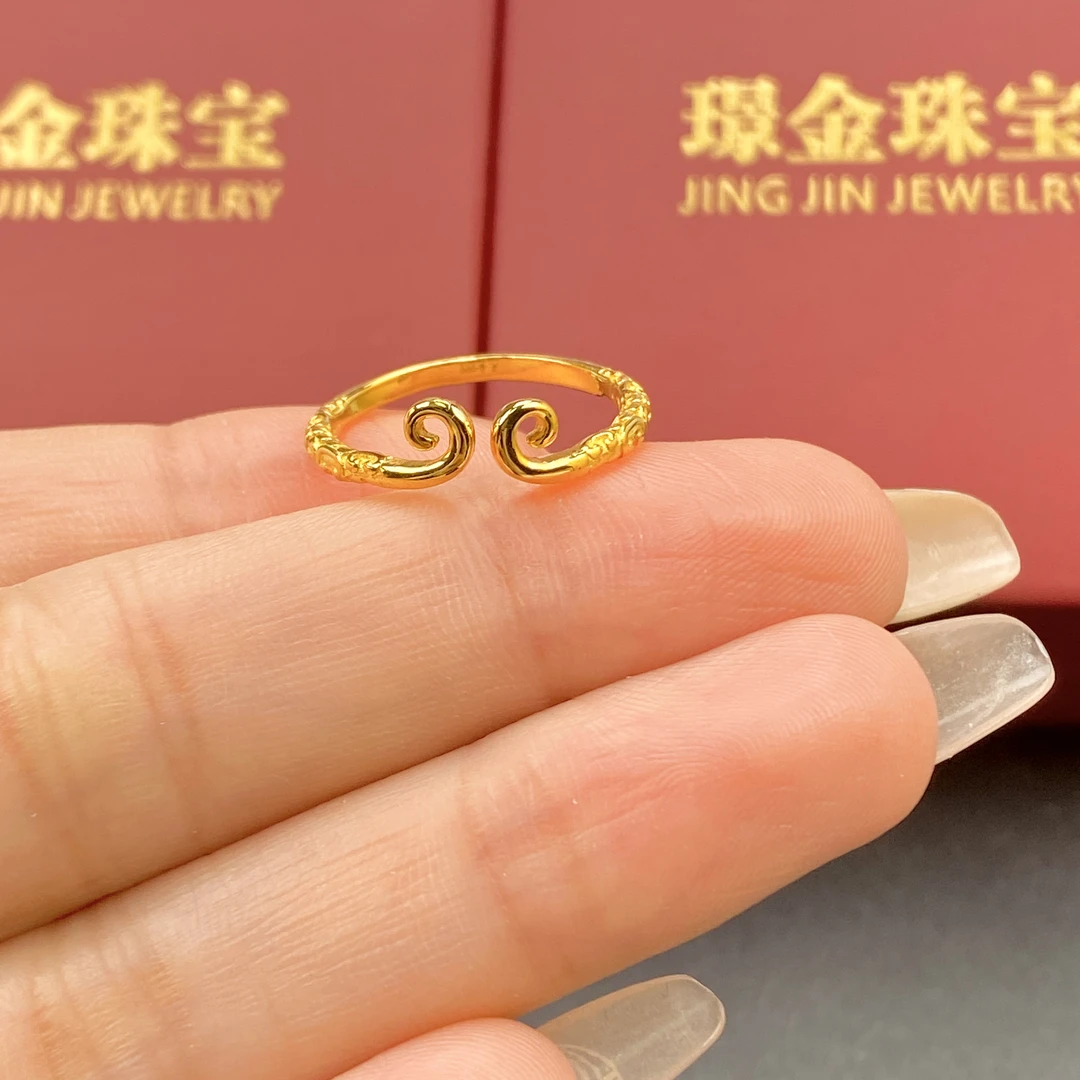 璟金珠宝足金999黄金金箍戒指13-14圈口可带2.46g