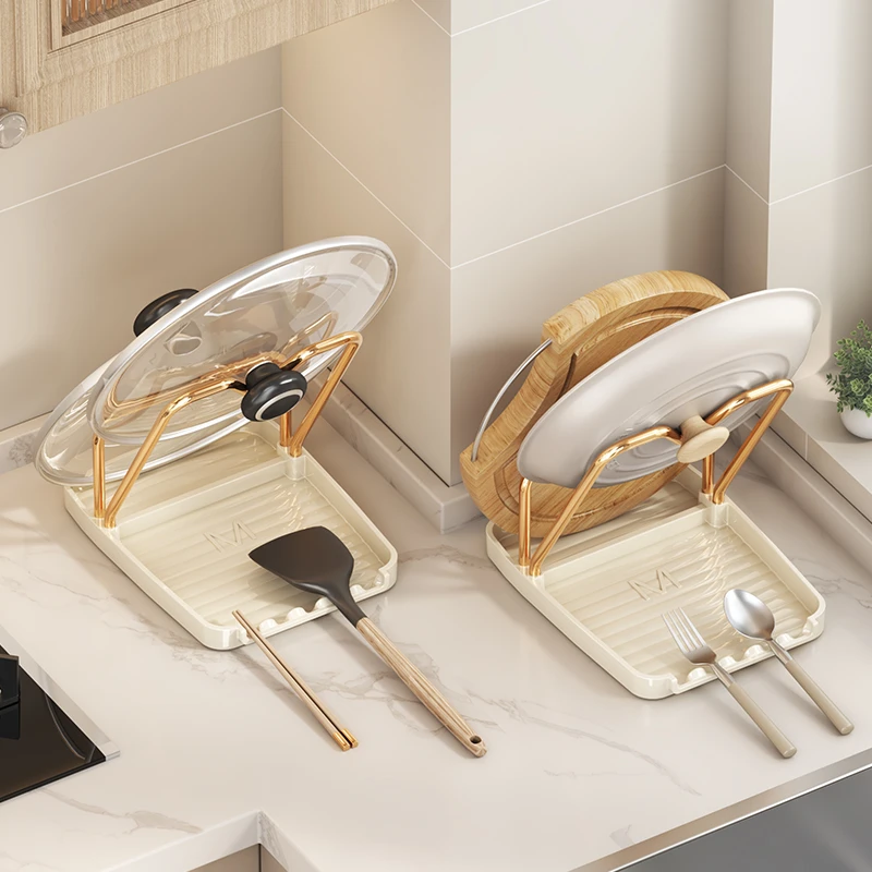 创意厨房用台面置放锅盖架勺子锅铲置物架菜板多功能家用收纳神器