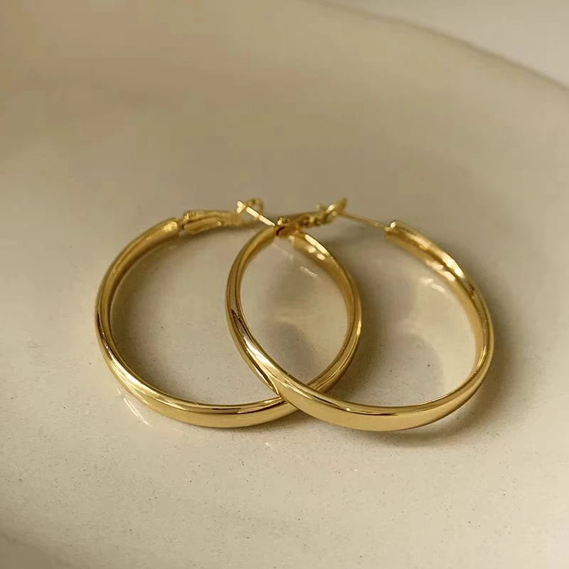 铜合金耳饰  高级感港风圈圈素圈耳环2024新款爆款夸张圆圈耳圈05