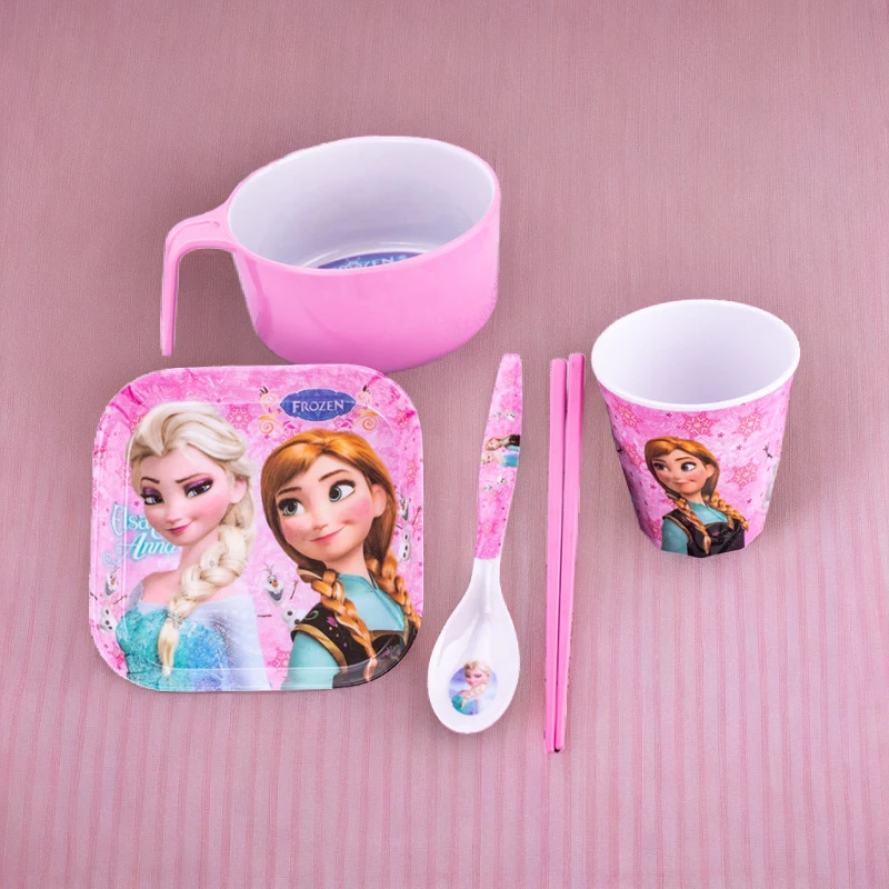 公主套装餐具家用勺子饭碗儿童分格餐盘幼儿园耐摔防烫碗